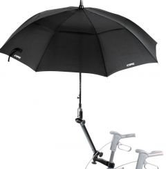 Paraply / parasolskærm, sort, med beslag